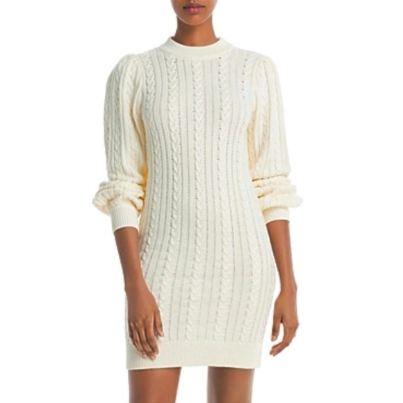 Cotton Sweater Dress Cable-knit Open Back Dress - NWT Size L {Fit is like siz M) - Picture 2 of 15